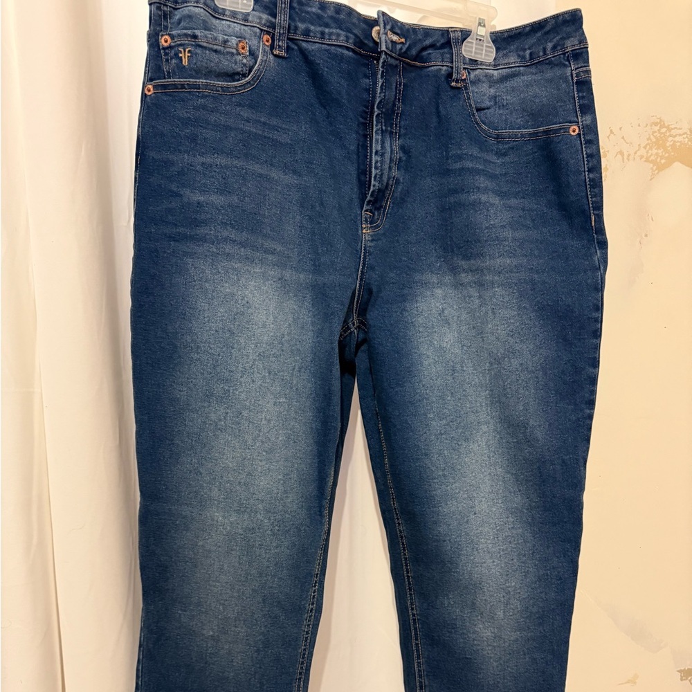 Frye Blue Relaxed Jeans with Subtle Fading